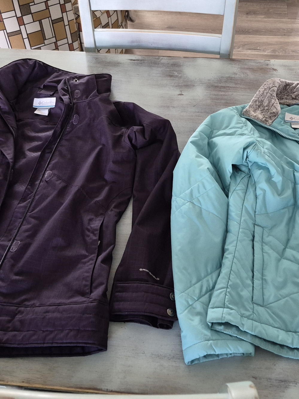 Columbia Kids' Purple and Aqua Winter Jackets SMALL